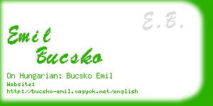 emil bucsko business card